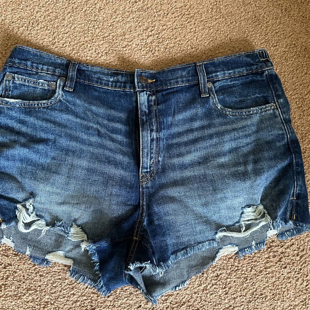 American Eagle Outfitters Blue Jean Shorts Distressed Casual